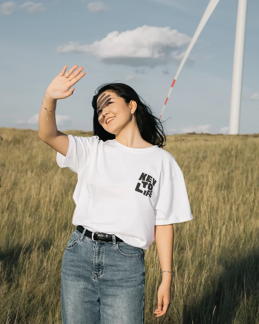 Key To Life oversized T-shirt in white
