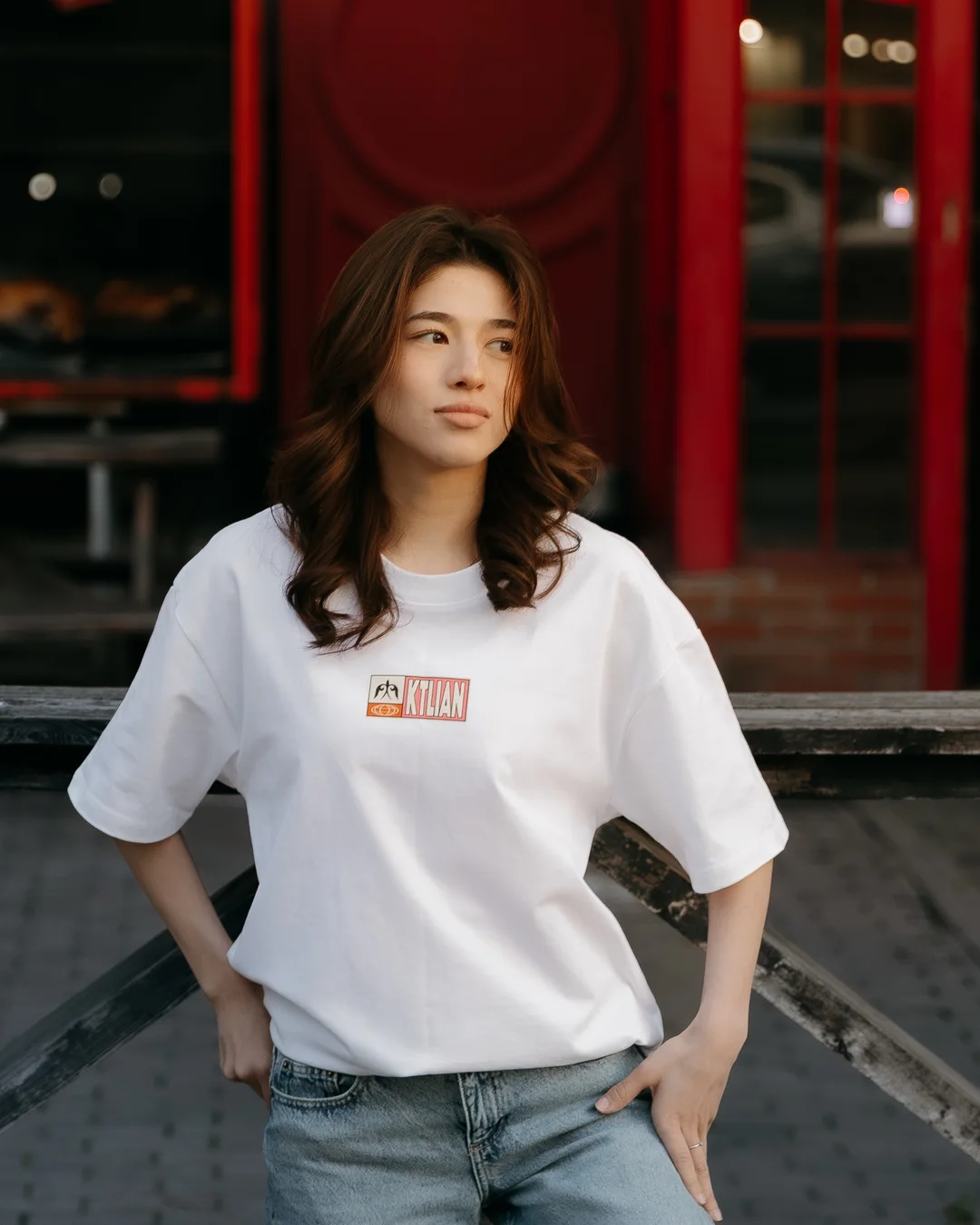Ktlian oversized T-shirt in white